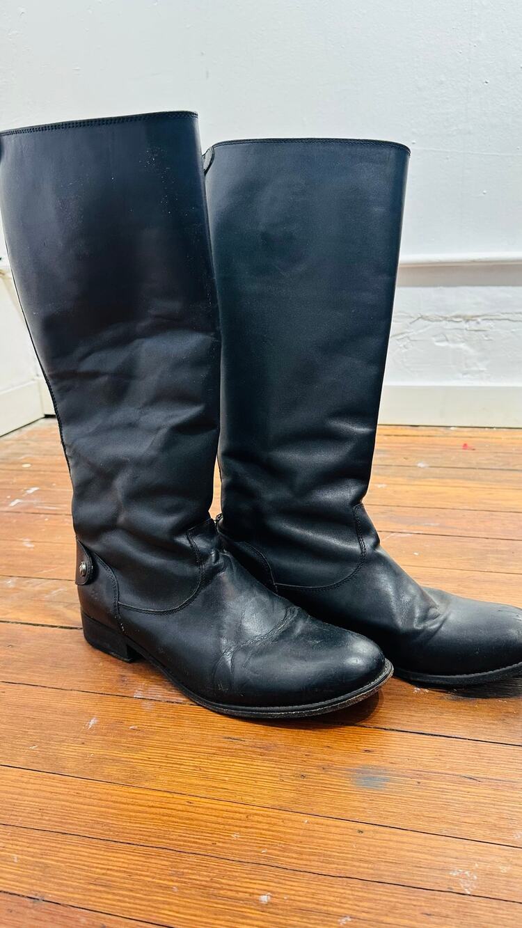 FRYE Melissa Button Back Zip Leather Tall Riding Knee High Boots Womens sz 10